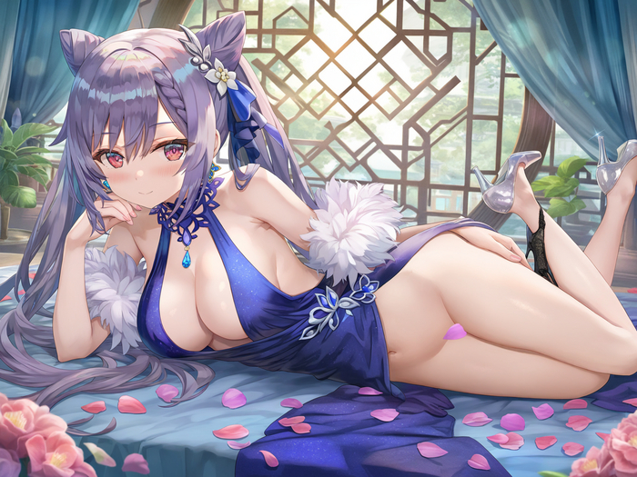 Keqing - NSFW, Anime, Anime art, Keqing (Genshin Impact), Genshin impact, Erotic, Girls, Neural network art