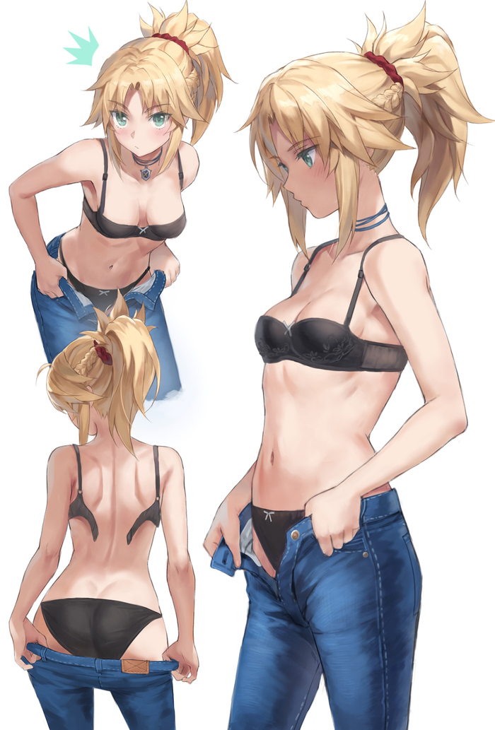 Mordred - NSFW, Anime, Anime art, Hand-drawn erotica, Fate, Fate apocrypha, Mordred, Underwear, Pantsu, Underpants, Bra, Tonee