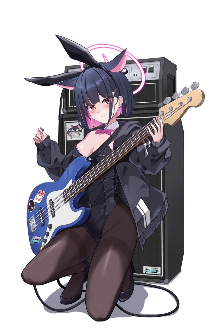 Rock Cat - NSFW, Anime, Anime art, Blue archive, Kyouyama Kazusa, Animal ears, Neko, Bunnysuit, Bunny ears, Tights