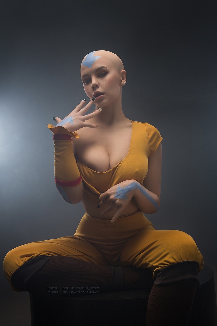 Aang has changed over the summer... - NSFW, The photo, Cosplay, Cosplayers, Erotic, Aang, Avatar: The Legend of Aang, Cartoons, Asami Gate, Longpost