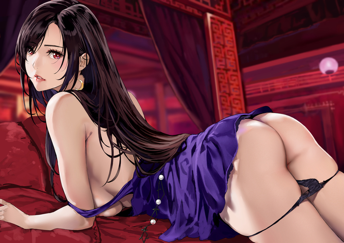 Tifa - NSFW, Art, Hand-drawn erotica, Erotic, Girls, Booty, Tifa lockhart, Final fantasy vii