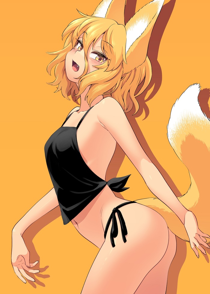 Lisozhena - NSFW, Touhou, Kudamaki Tsukasa, Fuuzasa, Art, Anime, Anime art, Animal ears, Tail, Boobs, Hand-drawn erotica, Erotic, Longpost, Kitsune