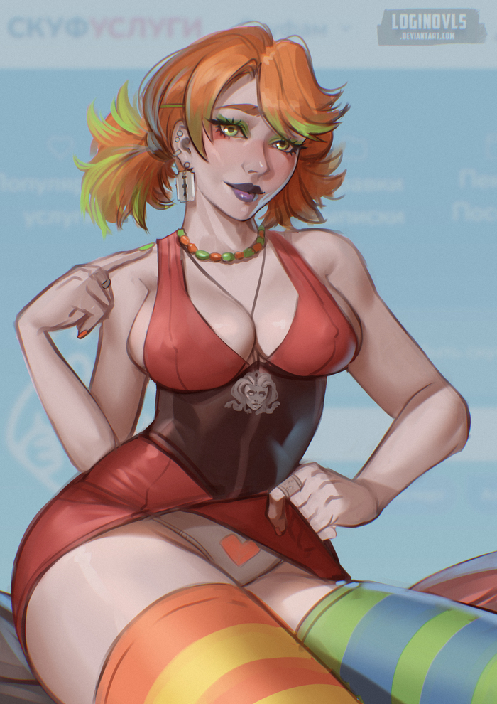 Dear user of Skufuslugi! We inform you that your altushka has been upgraded to a! - NSFW, My, Erotic, Altushka for Skouf (game), Altushki, Drawing, MILF, Art