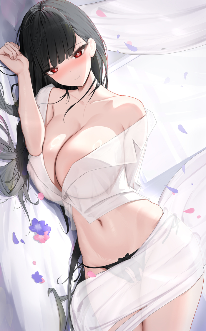 Rio - NSFW, Anime Art, Аниме, Blue archive, Tsukatsuki Rio, Сиськи, Панцу, Длиннопост