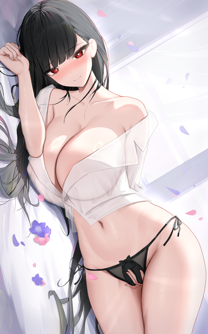 Rio - NSFW, Anime Art, Аниме, Blue archive, Tsukatsuki Rio, Сиськи, Панцу, Длиннопост