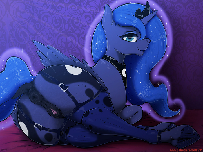 Темнейшая опять соблазняет - NSFW, My Little Pony, PonyArt, MLP Explicit, MLP anatomically correct, Princess Luna, MLP Носочки, Br333