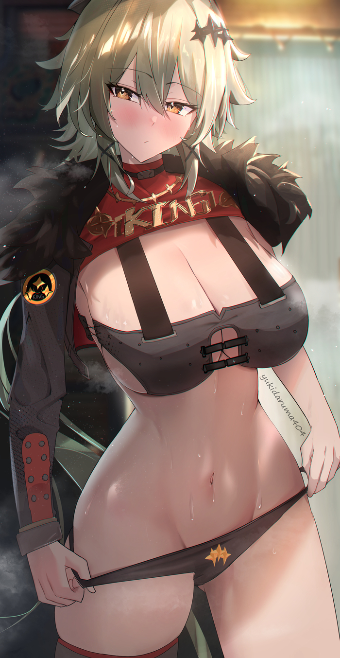 Caesar King - NSFW, Anime art, Anime, Zenless Zone Zero, Caesar King (zzz), Boobs, Pantsu