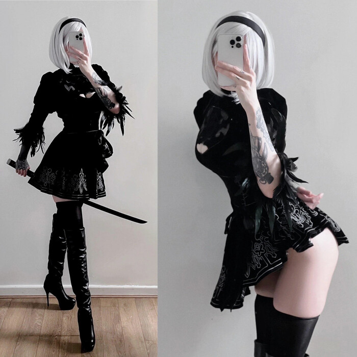 2B Nier Automata - NSFW, Эротика, Девушки, NIER Automata, Yorha unit No 2 type B, Попа