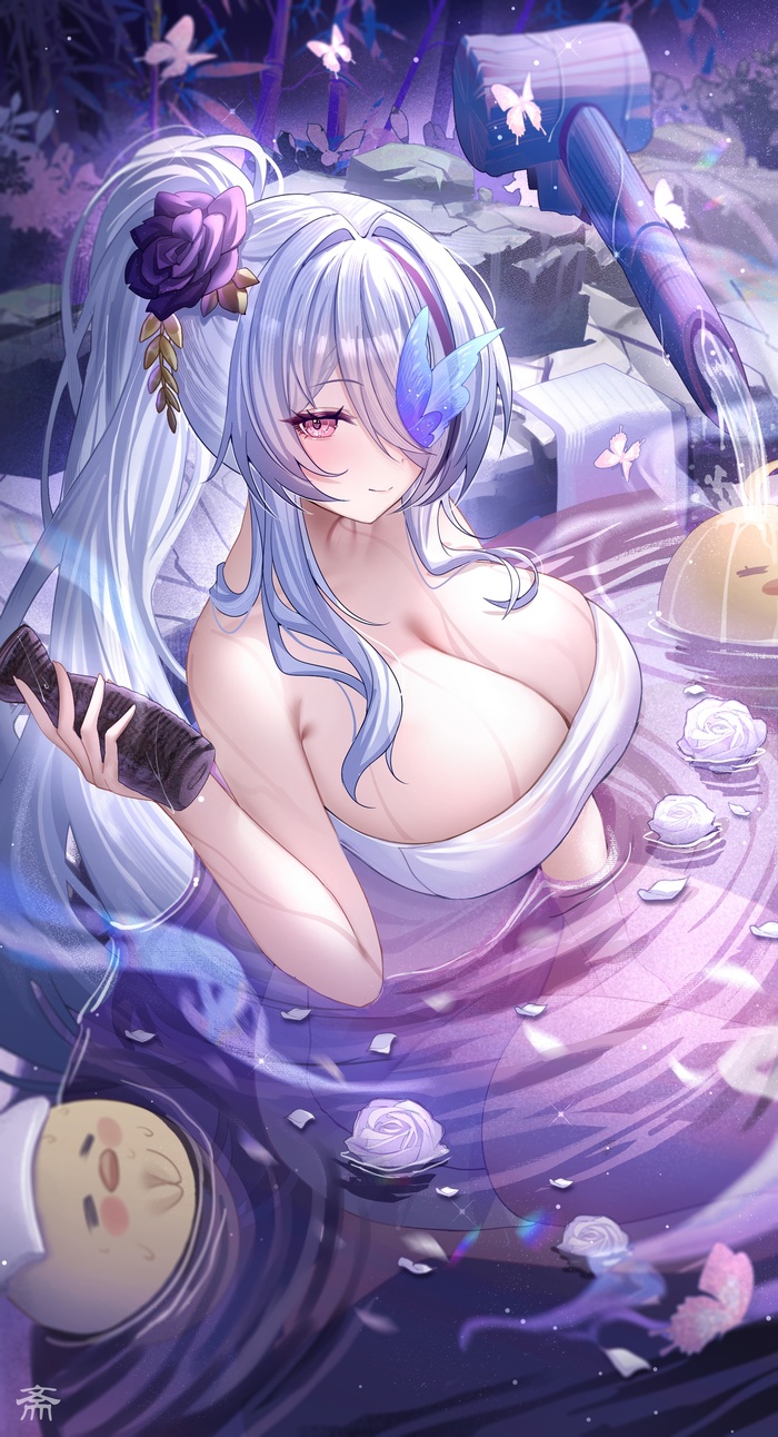 Unzen - NSFW, Anime art, Anime, Azur lane, Unzen, Manjuu, Longpost, Boobs