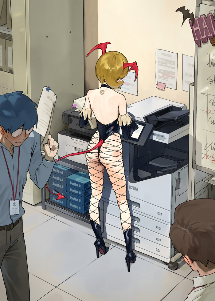 Regular Halloween office - NSFW, Anime art, Anime, Original character, Some1else45, Halloween, Office workers