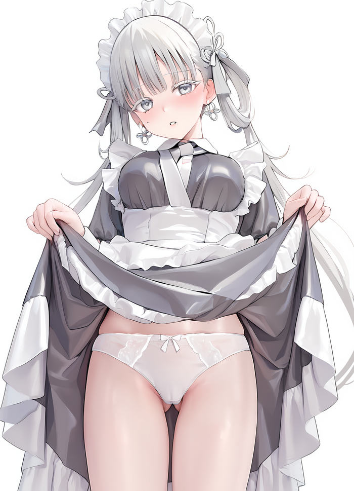 Exemplary maid - NSFW, Anime, Anime art, Jinhsi (Wuthering Waves), Wuthering Waves, Housemaid, Pantsu, Neural network art