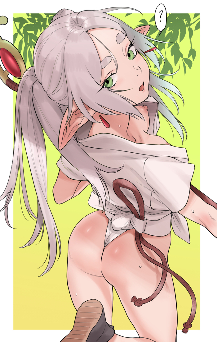 Frieren - NSFW, Anime, Anime art, Sousou no Frieren, Frieren, Hand-drawn erotica, Booty, Pantsu, Boobs, Elves, Art