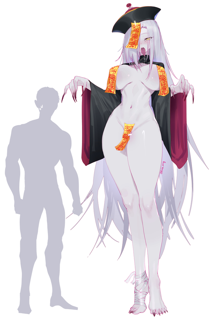 Vampire Alchemist - NSFW, Арт, Аниме, Anime Art, Girls Frontline, Цзян-Ши, Сиськи, Тыква на Хэллоуин, Костюм на Хэллоуин, Эротика, Рисованная эротика, Alchemist (Girls Frontline)