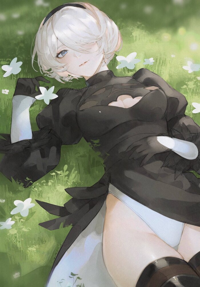 Yorha 2B - 18+, Anime Art, Аниме, NIER Automata, Yorha unit No 2 type B, Game Art, Twitter (ссылка), Длиннопост, NSFW