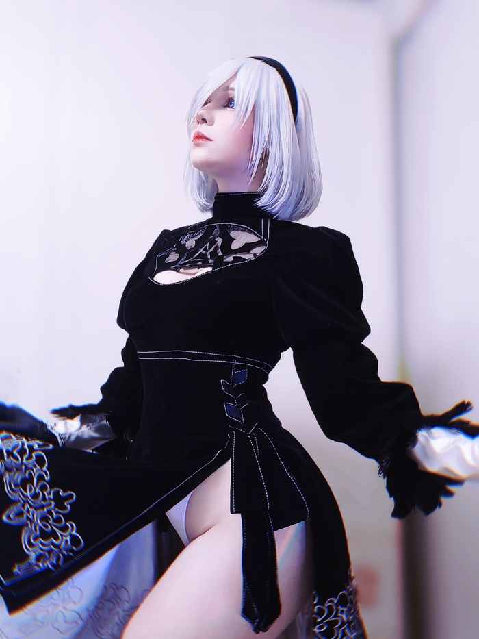 My cosplay of 2B from Nier automata - 18+, My, Boobs, Girls, NIER Automata, Cosplay, Anime, Yorha unit No 2 type B, Game art, Longpost, NSFW