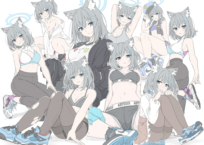 Shiroko Shiroko Shiroko - 18+, Anime art, Anime, Blue archive, Sunaookami shiroko, T1kosewad, Animal ears, NSFW