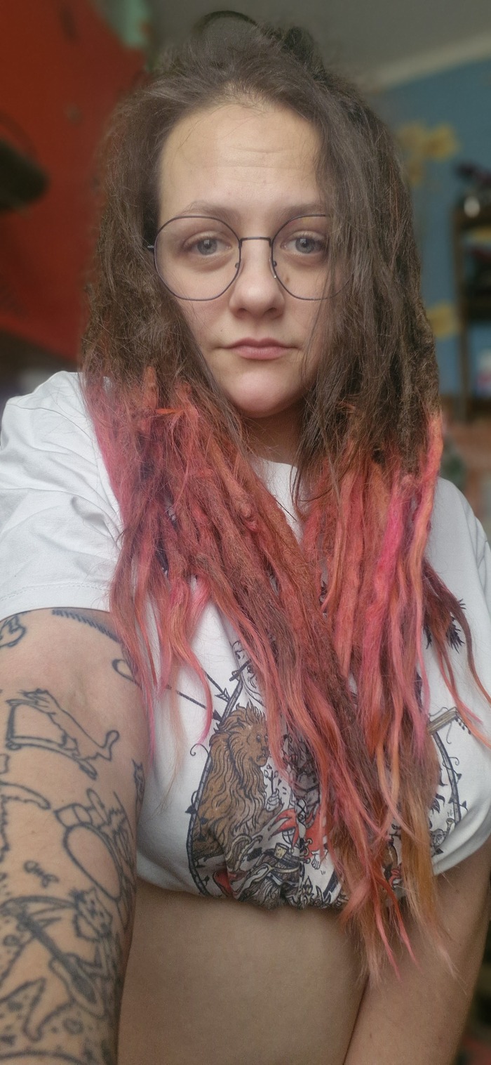 I dyed my dreadlocks - 18+, My, Erotic, Dreadlocks, Girls, Longpost, NSFW