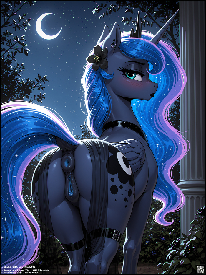 Princess of Equestria - Lunyashka - 18+, My little pony, PonyArt, MLP Explicit, MLP anatomically correct, Neural network art, Princess luna, NSFW