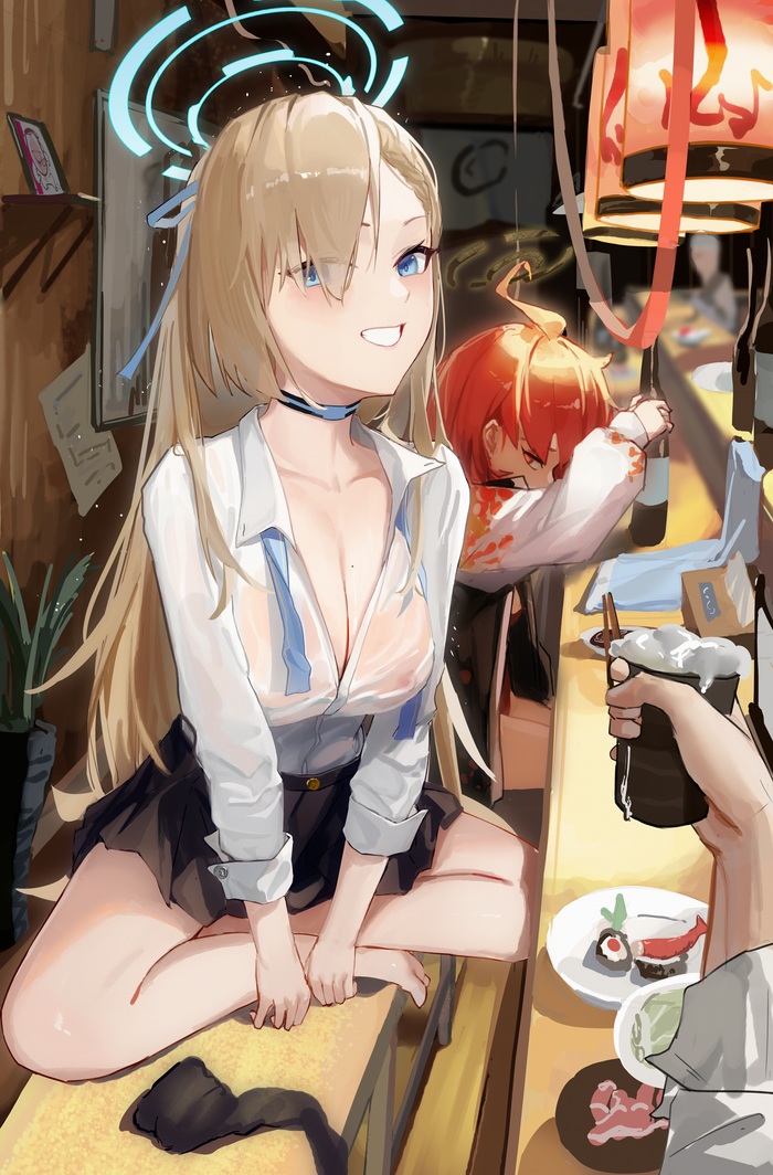 Asuna - NSFW, Anime, Anime art, Art, Girls, Games, Mikamo Neru, Blue archive, Hand-drawn erotica, Boobs