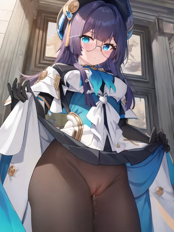 Pela - NSFW, Neural network art, Tights, Anime art, Honkai: Star Rail, Pela (Honkai: Star Rail), Glasses, Longpost