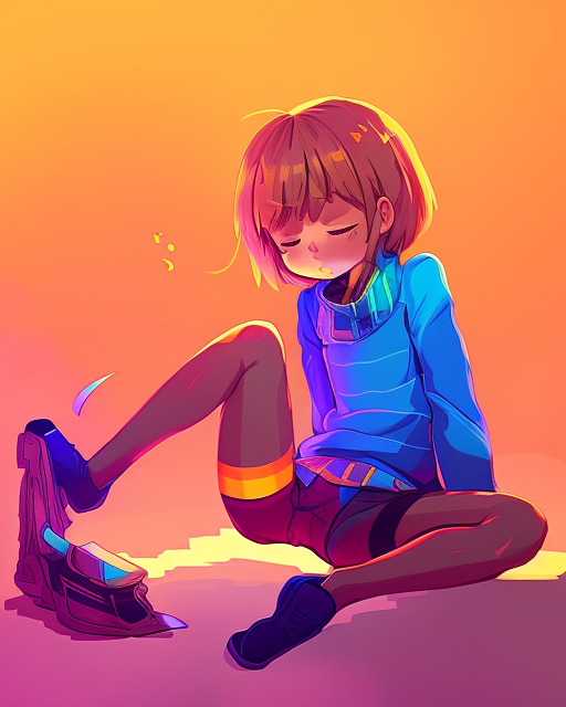 Frisk, Undertale - NSFW, Anime, Neural network art, Frisk, Undertale