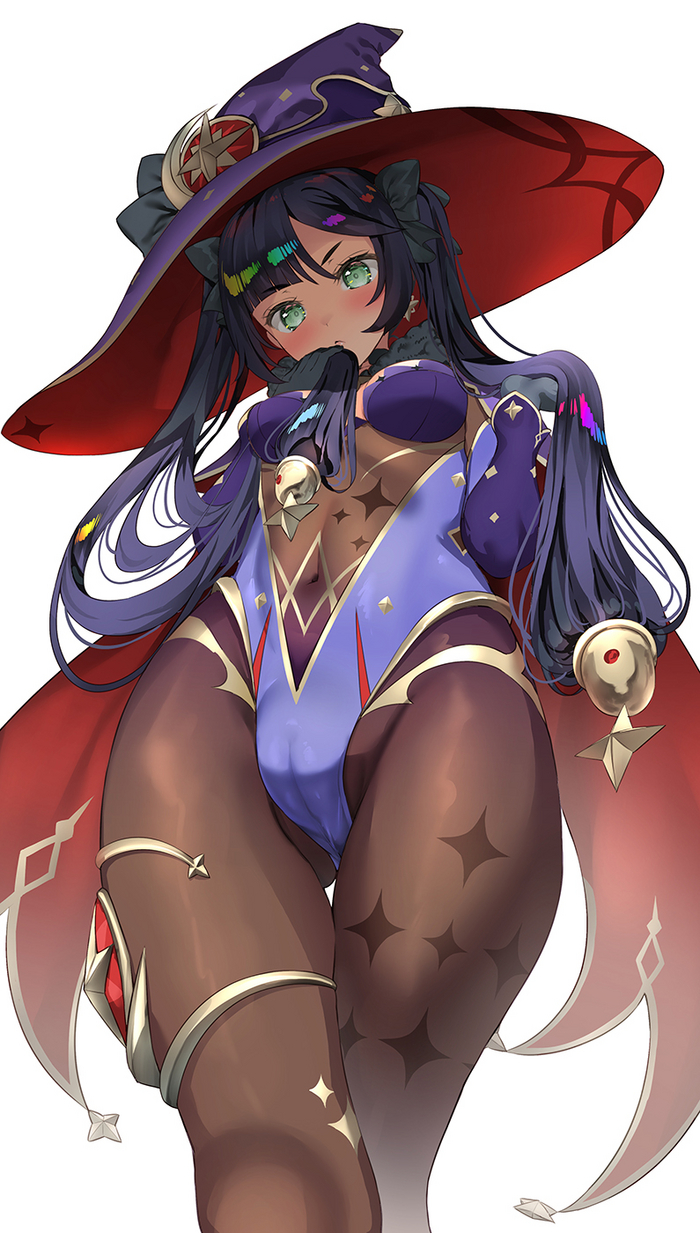 Mopa Big Hat in honor of Mon(a)day - NSFW, Anime, Anime art, Genshin impact, Mona, Tights, Mon(a)day, Cameltoe