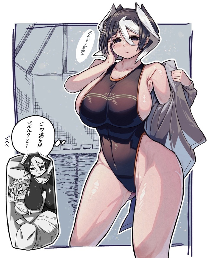 Ozen - NSFW, Art, Anime, Anime art, Hand-drawn erotica, Erotic, Ozen, Maruruk, Swimsuit, Extra thicc, Made in abyss