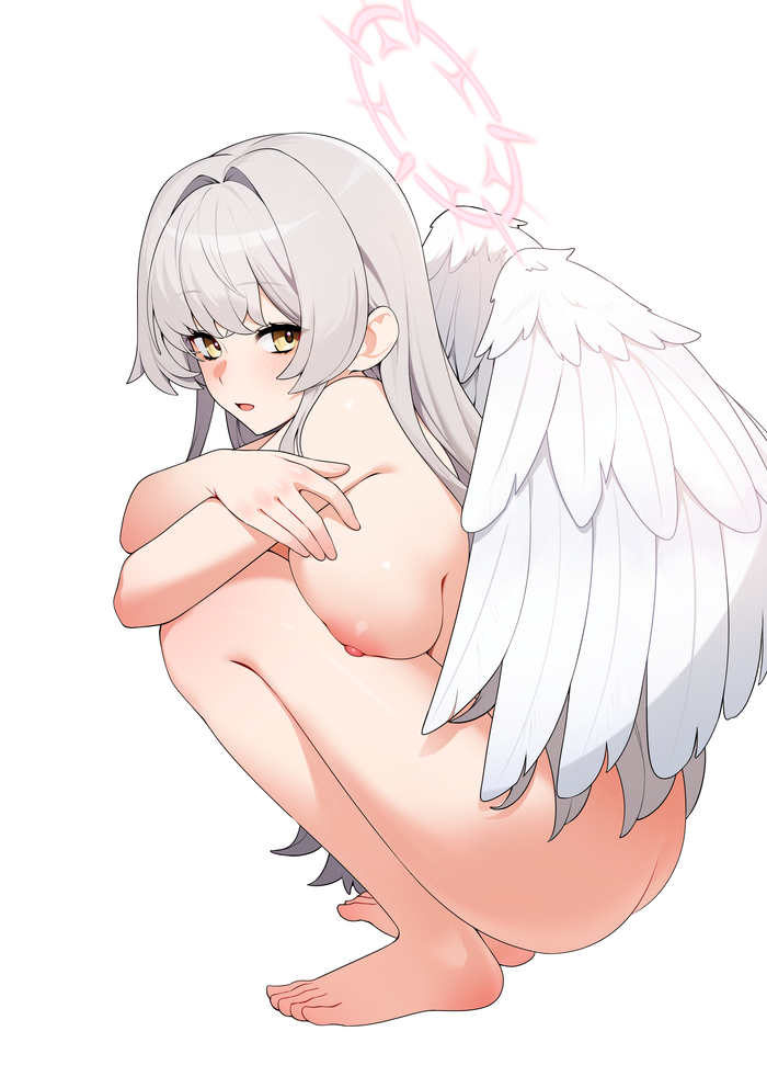 Angel - NSFW, Anime, Anime art, Art, Blue archive, Ett, Angel, Boobs, Booty, Erotic, Hand-drawn erotica, Kirifuji Nagisa