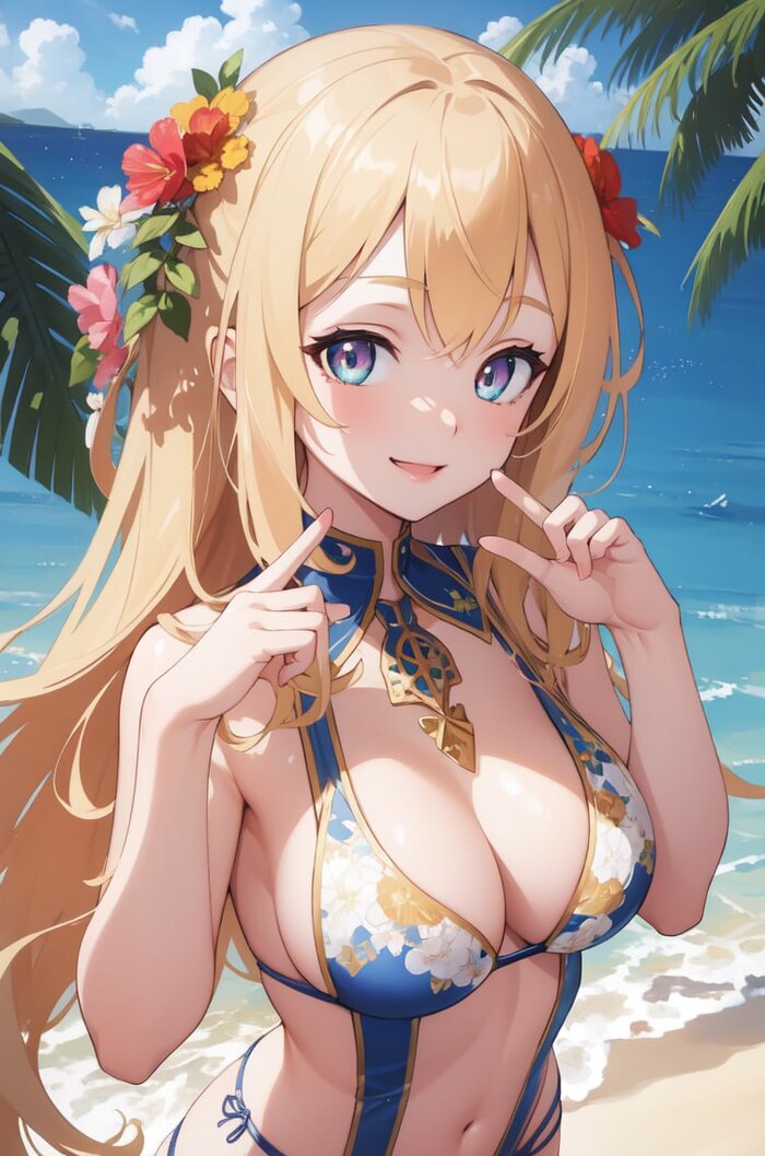 Here's who should open the beach season - NSFW, My, Erotic, Boobs, Booty, Swimsuit, Bra, Anime, Anime art, Underpants, Girls, Neural network art, Нейронные сети, Artificial Intelligence, Hand-drawn erotica, Longpost