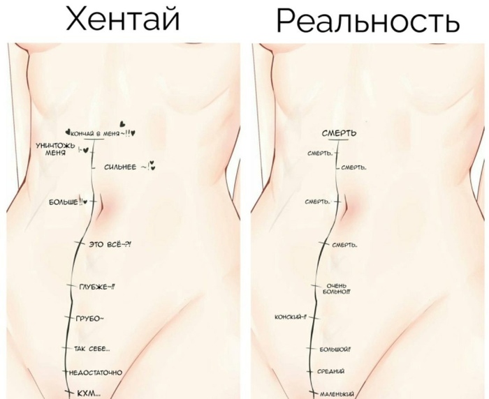 Вся разница - NSFW, Разница, Хентай, Реальность, Картинка с текстом, Повтор