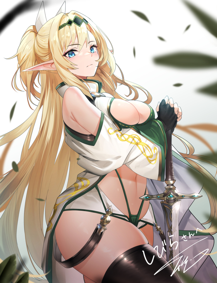 Elf - NSFW, Art, Anime, Anime art, Hand-drawn erotica, Erotic, Original character, Elves, Khanshin, Fantasy