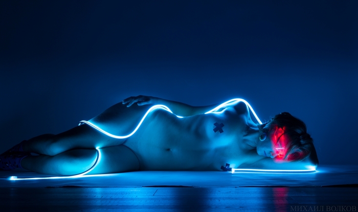 Three meters of LED strip light and backlit glasses - NSFW, My, Erotic, Professional shooting, Glasses, Longpost