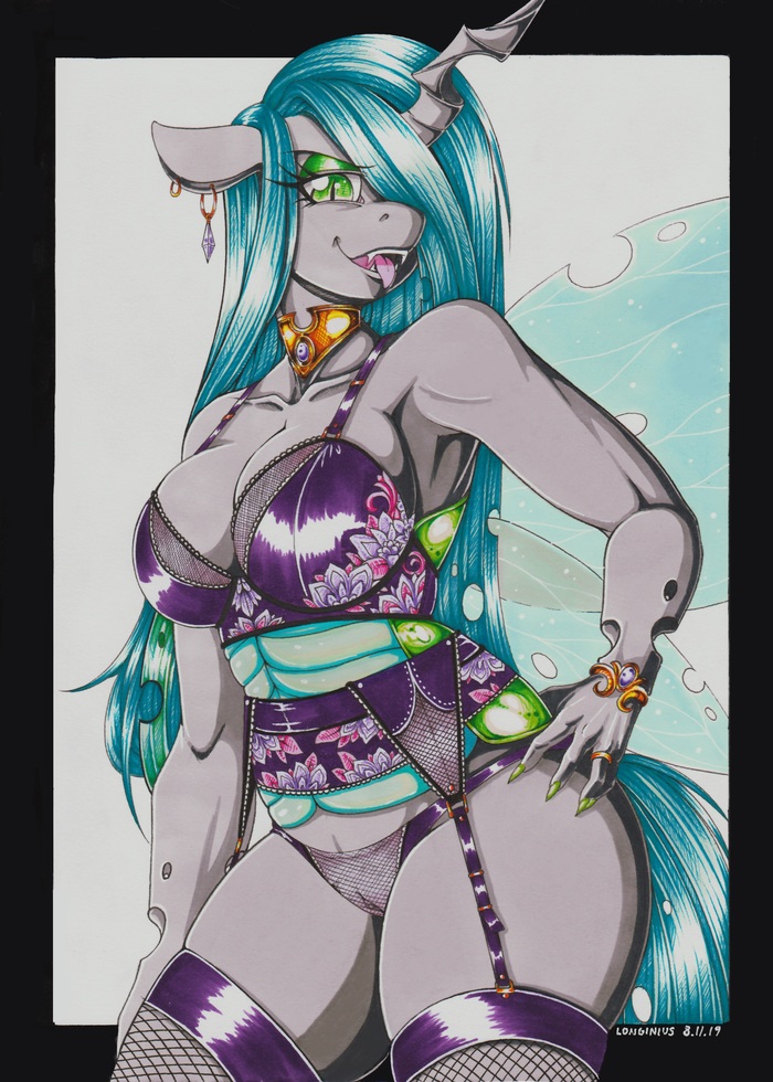The majestic queen of the hive - NSFW, My little pony, MLP Explicit, Queen chrysalis, Anthro, Longinius