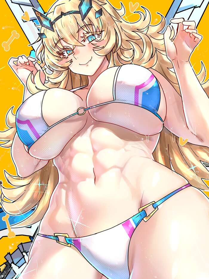 Barghest - NSFW, Anime, Anime art, Art, Girls, Barghest, Fate, Swimsuit, Strong girl