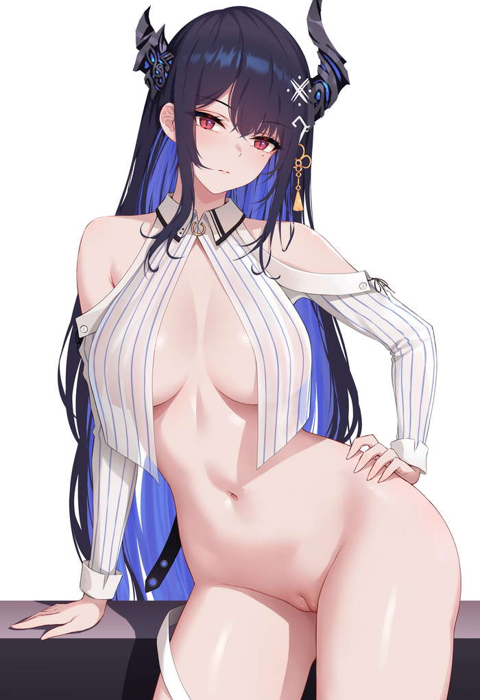 Nerissa - NSFW, Anime, Anime art, Art, Hololive, Virtual youtuber, Nerissa Ravencroft, Boobs, Hand-drawn erotica, Longpost, Secon, Erotic