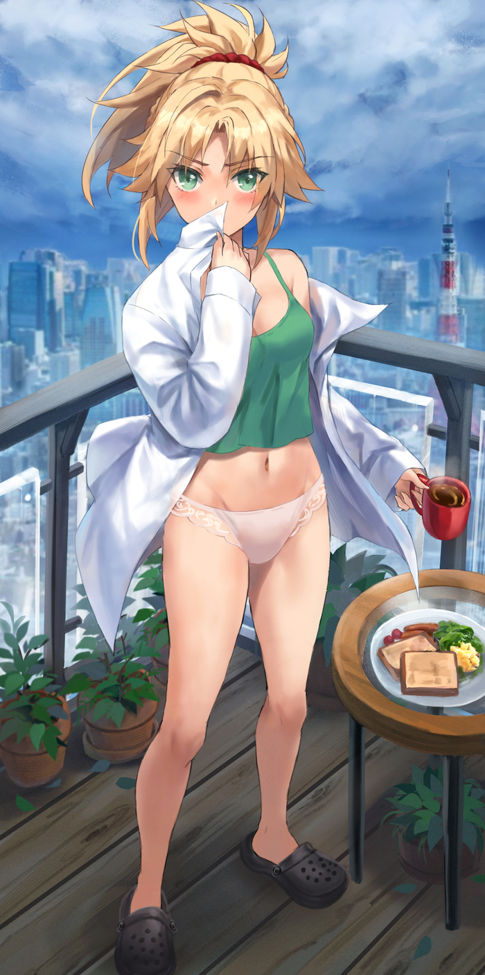 Breakfast - NSFW, Tonee, Art, Anime, Anime art, Hand-drawn erotica, Fate, Fate apocrypha, Mordred, Pantsu