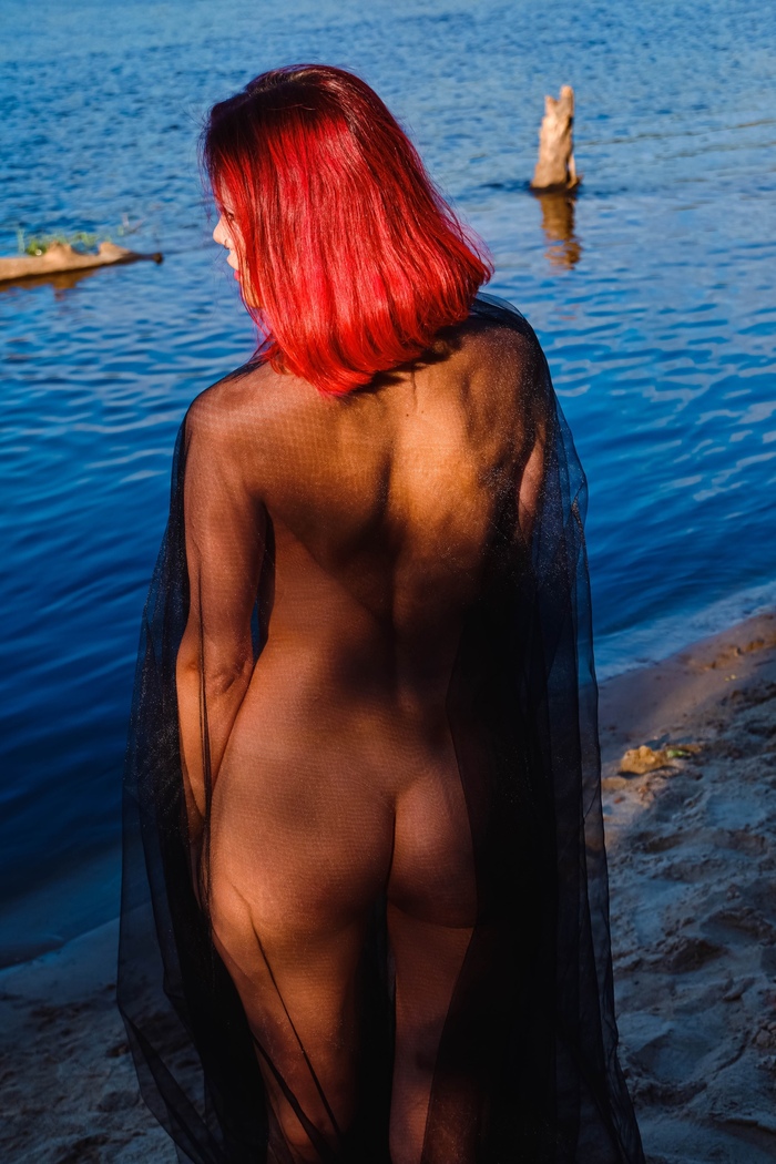 On the river - NSFW, My, Girls, Erotic, Boobs, Booty, Longpost, Girl with tattoo