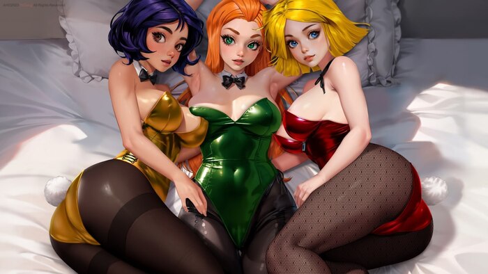 Тотали спайс - NSFW, Эротика, Мультфильмы, Колготки, Длиннопост, Sam (Totally Spies), Alex (Totally Spies), Clover (Totally Spies)