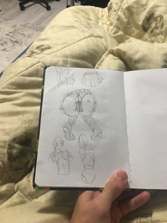 Is there something wrong with me? - NSFW, My, Anime, Drawing, Pencil drawing, Sketch, Sketchbook