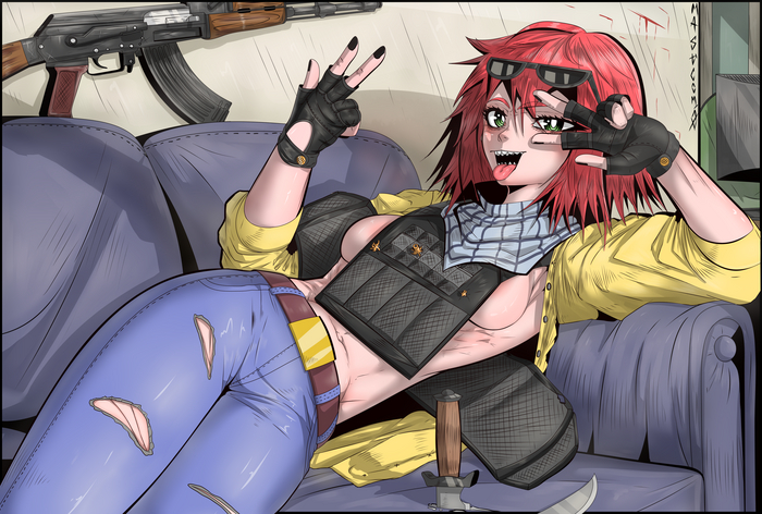 Kawaii Terrorist - NSFW, Mastcom0, Digital drawing, Drawing, Art, 2D, Artist, Game art, Counter-strike